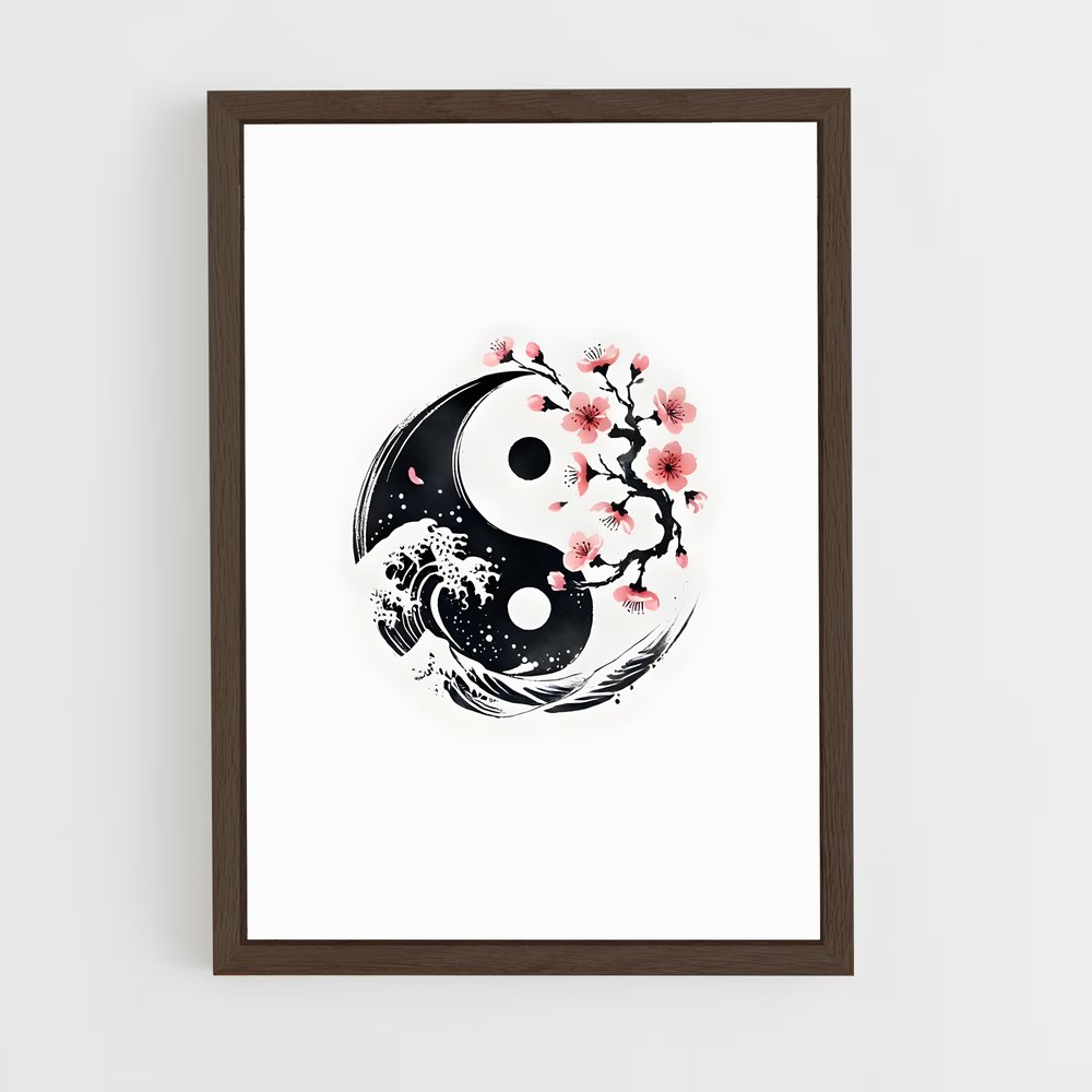 ap-yin yang-1 cadre Bois foncé