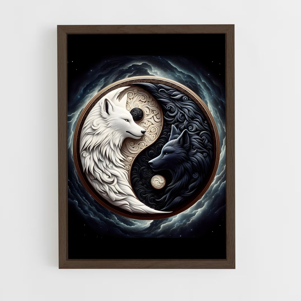 ap-yin yang-5 cadre Bois foncé