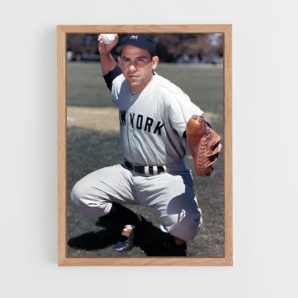 ap-yogi berra-1 cadre Bois clair