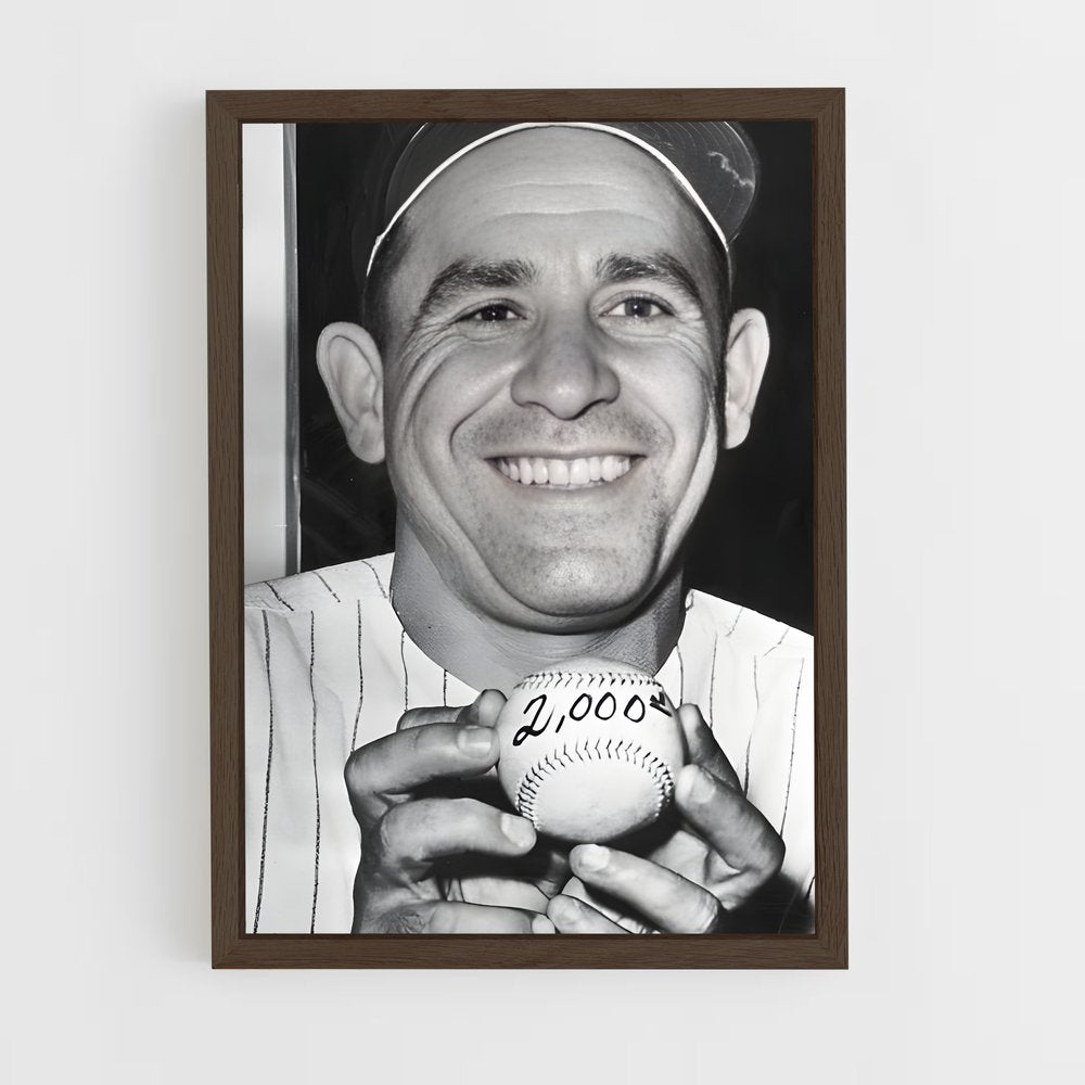 ap-yogi berra-3 cadre Bois foncé