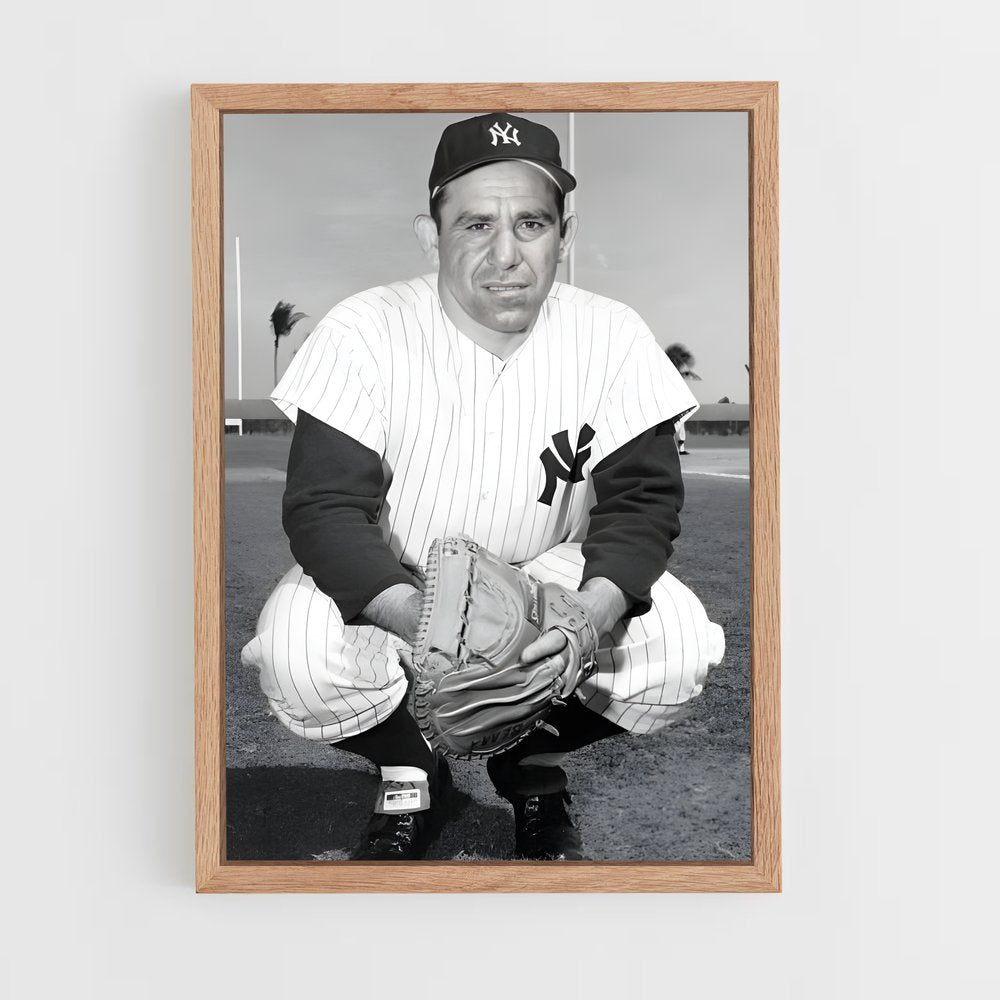ap-yogi berra-5 cadre Bois clair