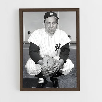 ap-yogi berra-5 cadre Bois foncé