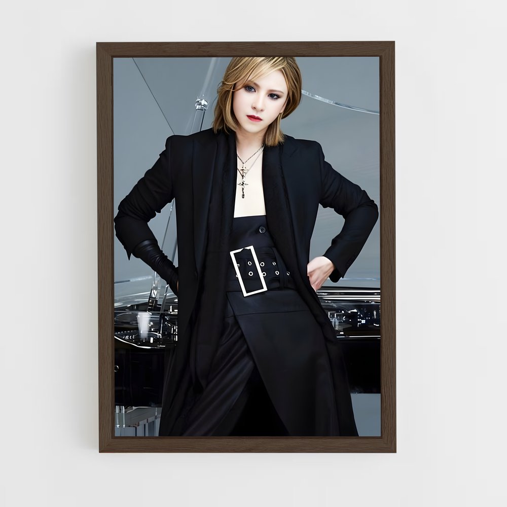 ap-yoshiki x japan-3 cadre Bois foncé