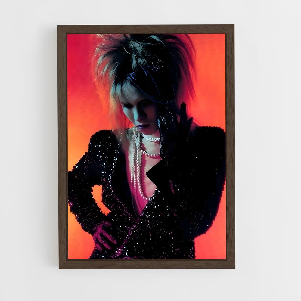 ap-yoshiki x japan-5 cadre Bois foncé