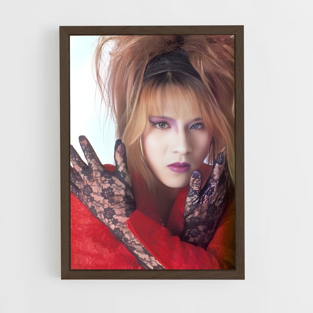 ap-yoshiki x japan-6 cadre Bois foncé