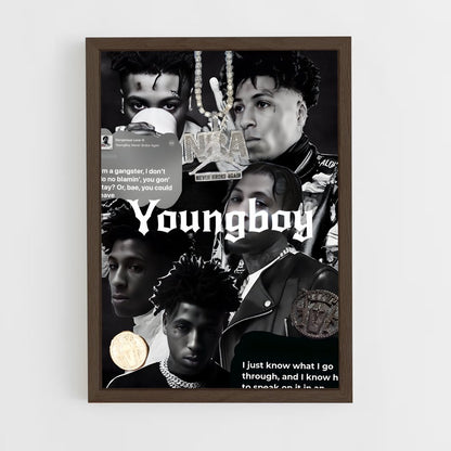 ap-youngboy never broke again-4 cadre Bois foncé