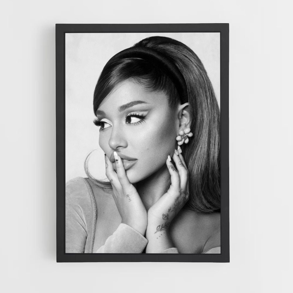 Ariana Black and White Poster