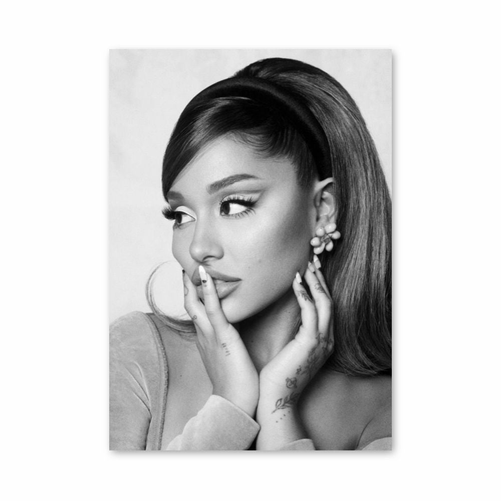 Ariana Black and White Poster