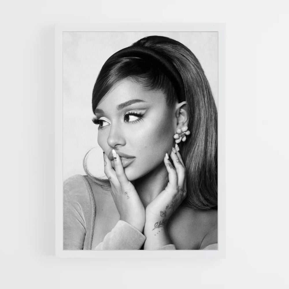 Ariana Black and White Poster