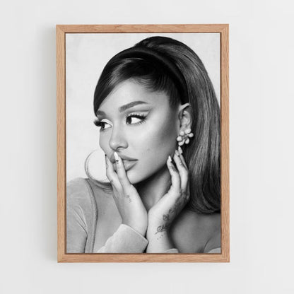 Ariana Black and White Poster