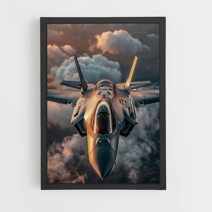 Fighter Plane Clouds Poster