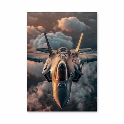 Fighter Plane Clouds Poster