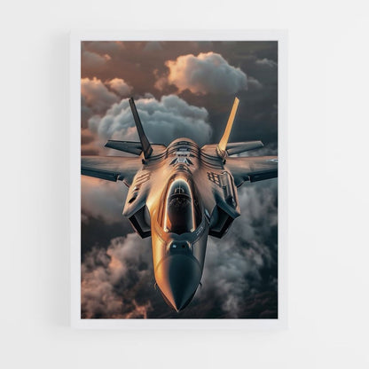 Fighter Plane Clouds Poster