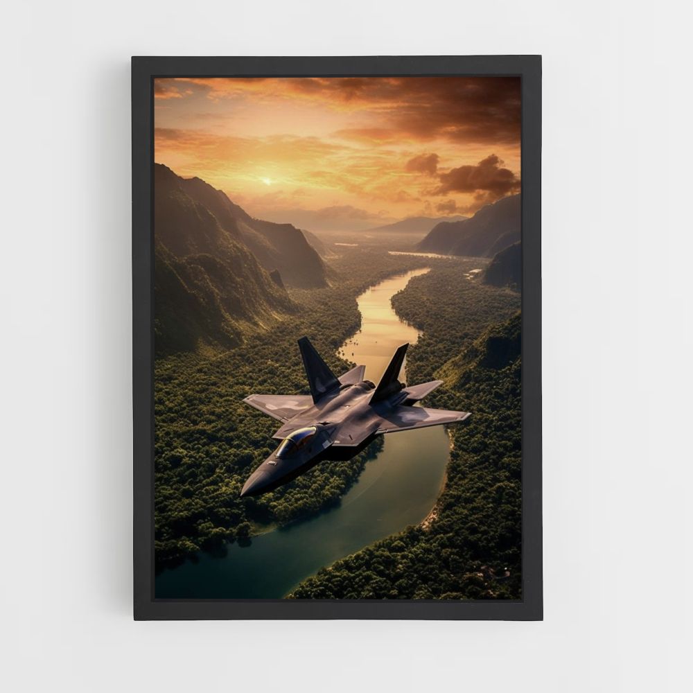 Fighter Plane Sun Poster