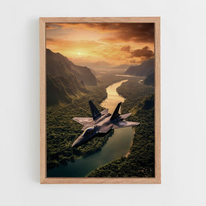 Fighter Plane Sun Poster