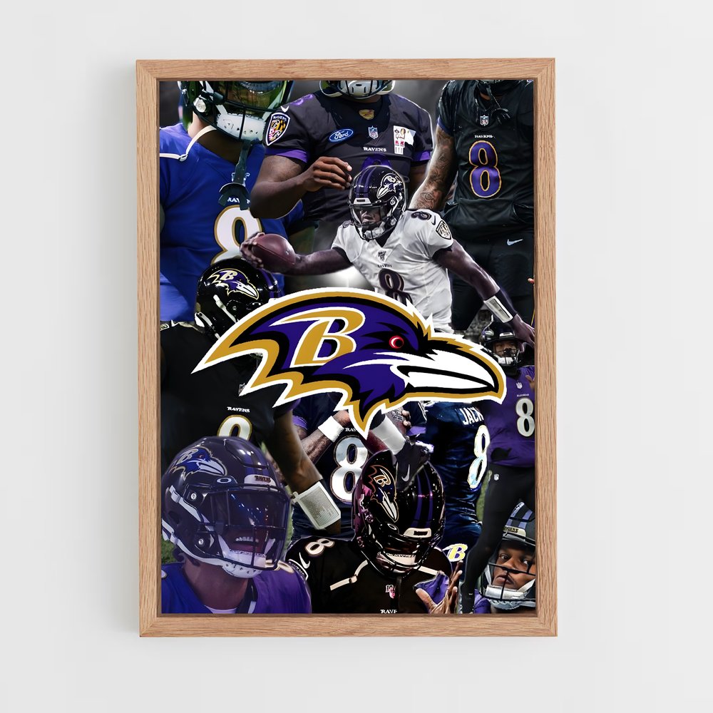 baltimore-ravens-10 cadre Bois clair