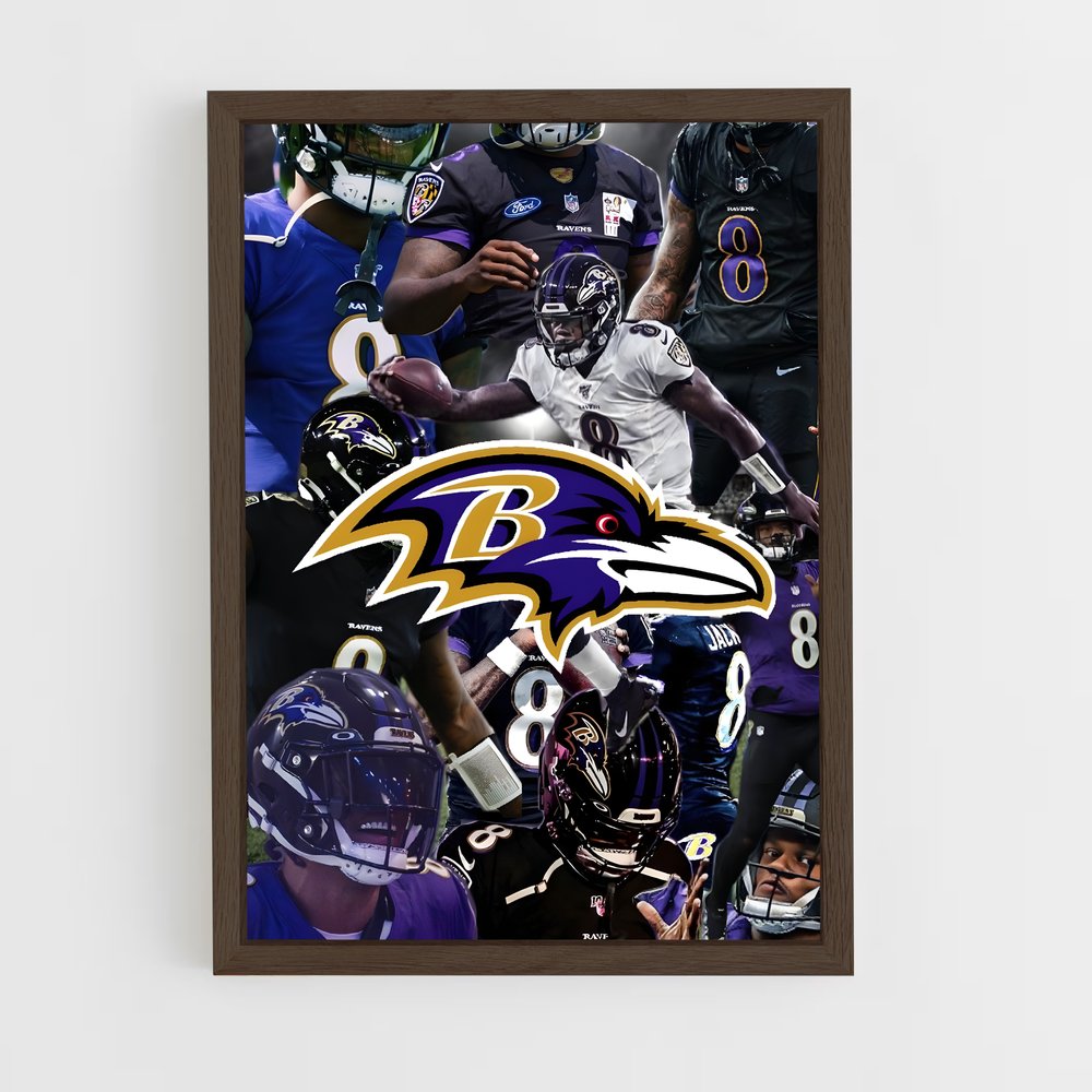 baltimore-ravens-10 cadre Bois foncé