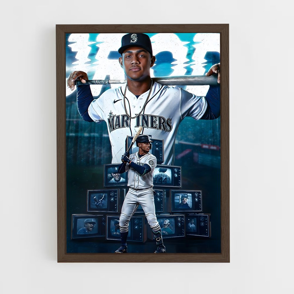 baseball-15 cadre Bois foncé