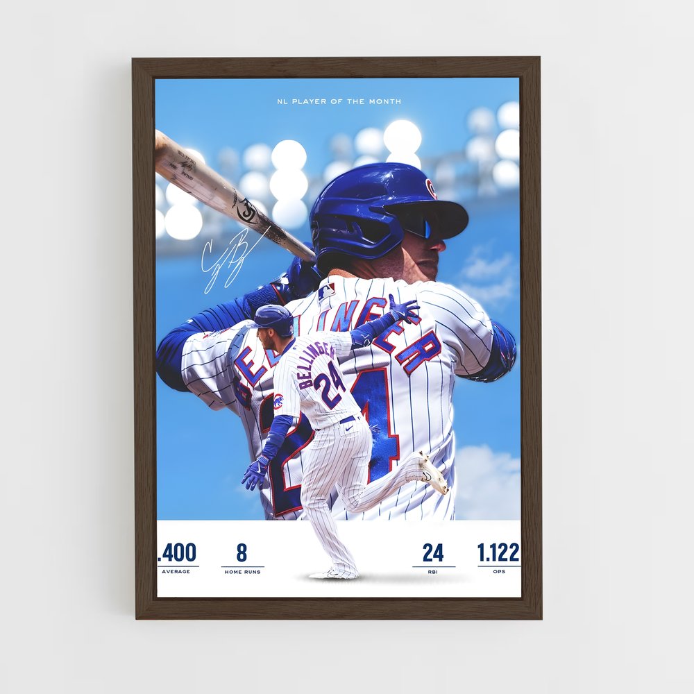 baseball-33 cadre Bois foncé