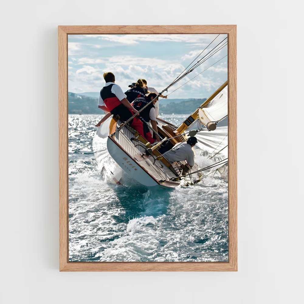 bateaux-10 cadre Bois clair