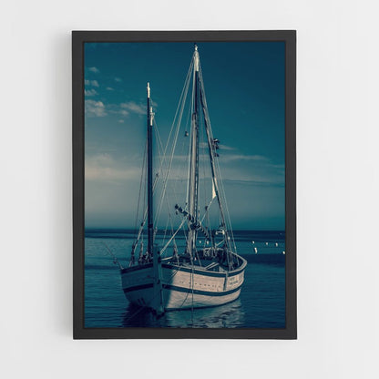 Blue Boats Poster