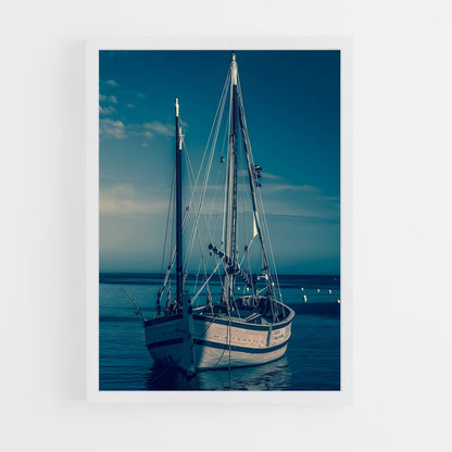 bateaux-8 cadre Blanc