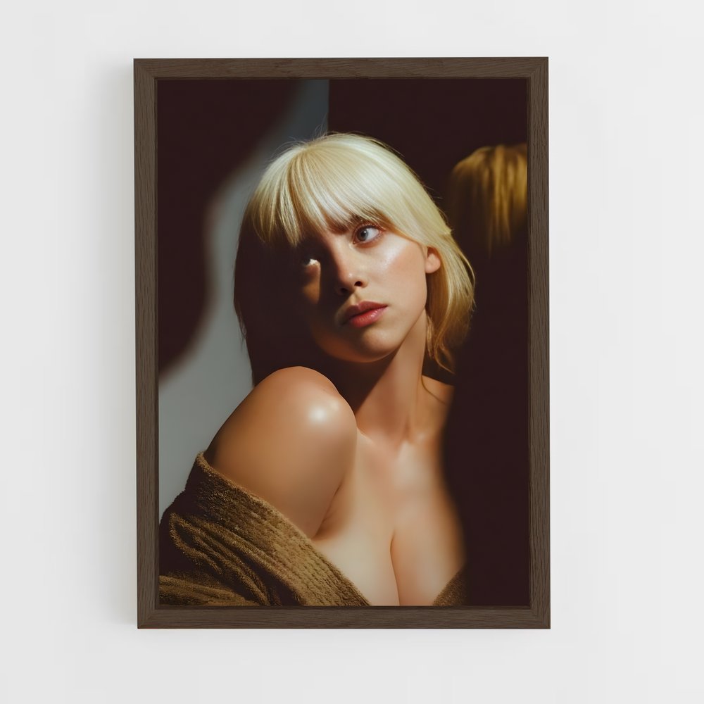 billie-eilish-6 cadre Bois foncé