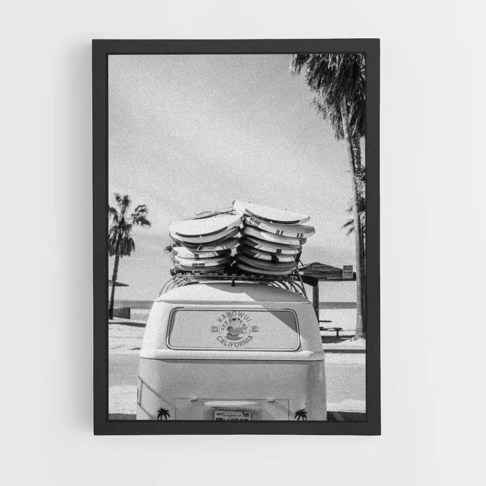 Black and White Surf Poster