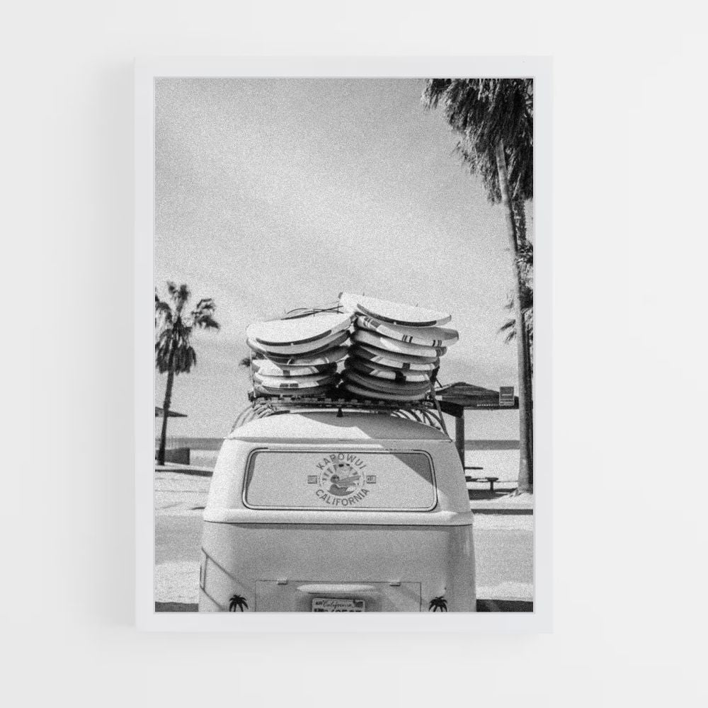 Black and White Surf Poster