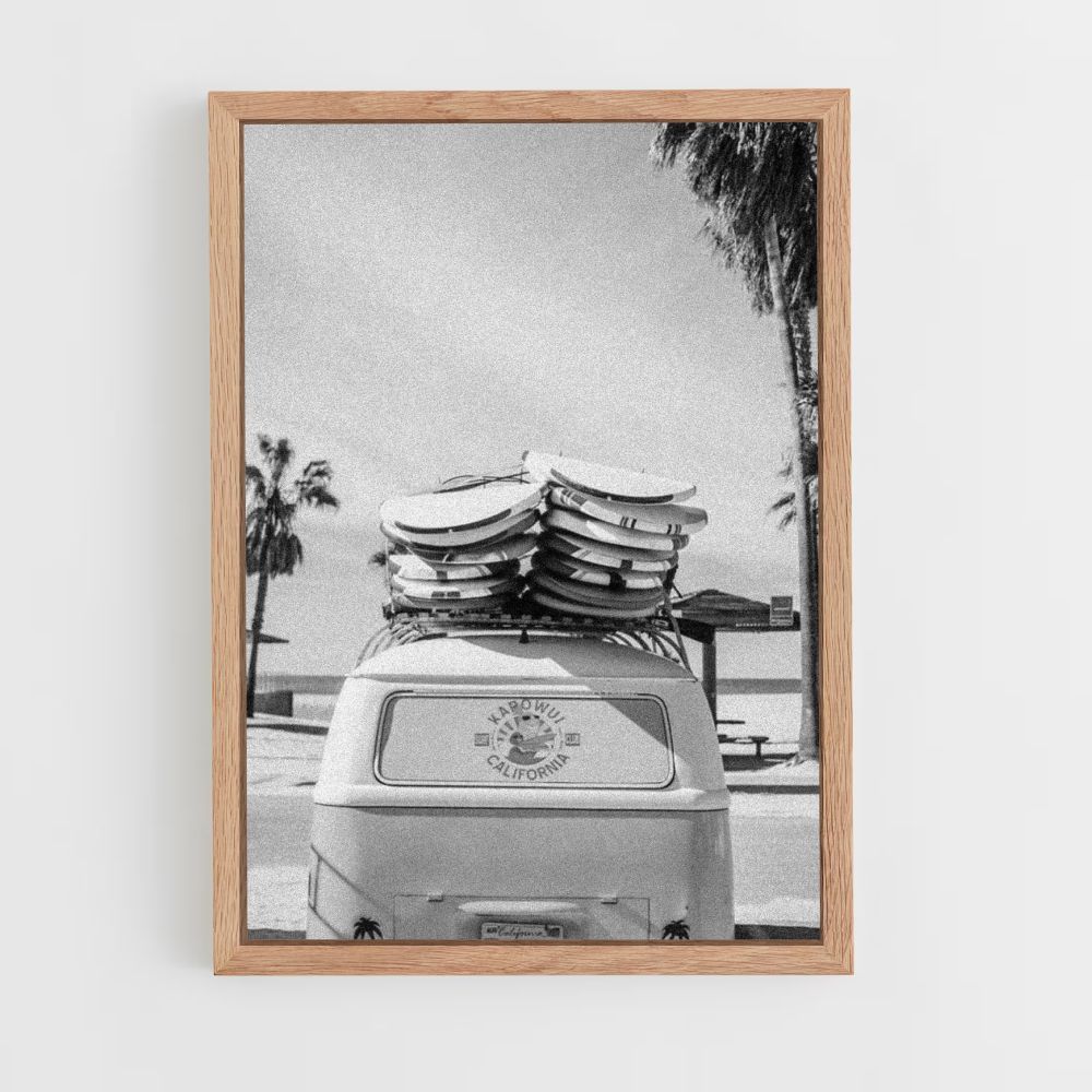 Black and White Surf Poster