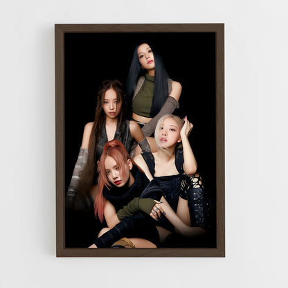 blackpink-5 cadre Bois foncé