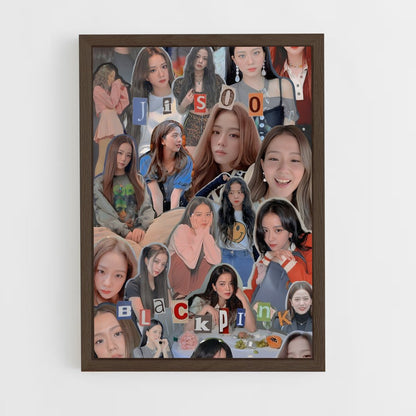 blackpink-9 cadre Bois foncé