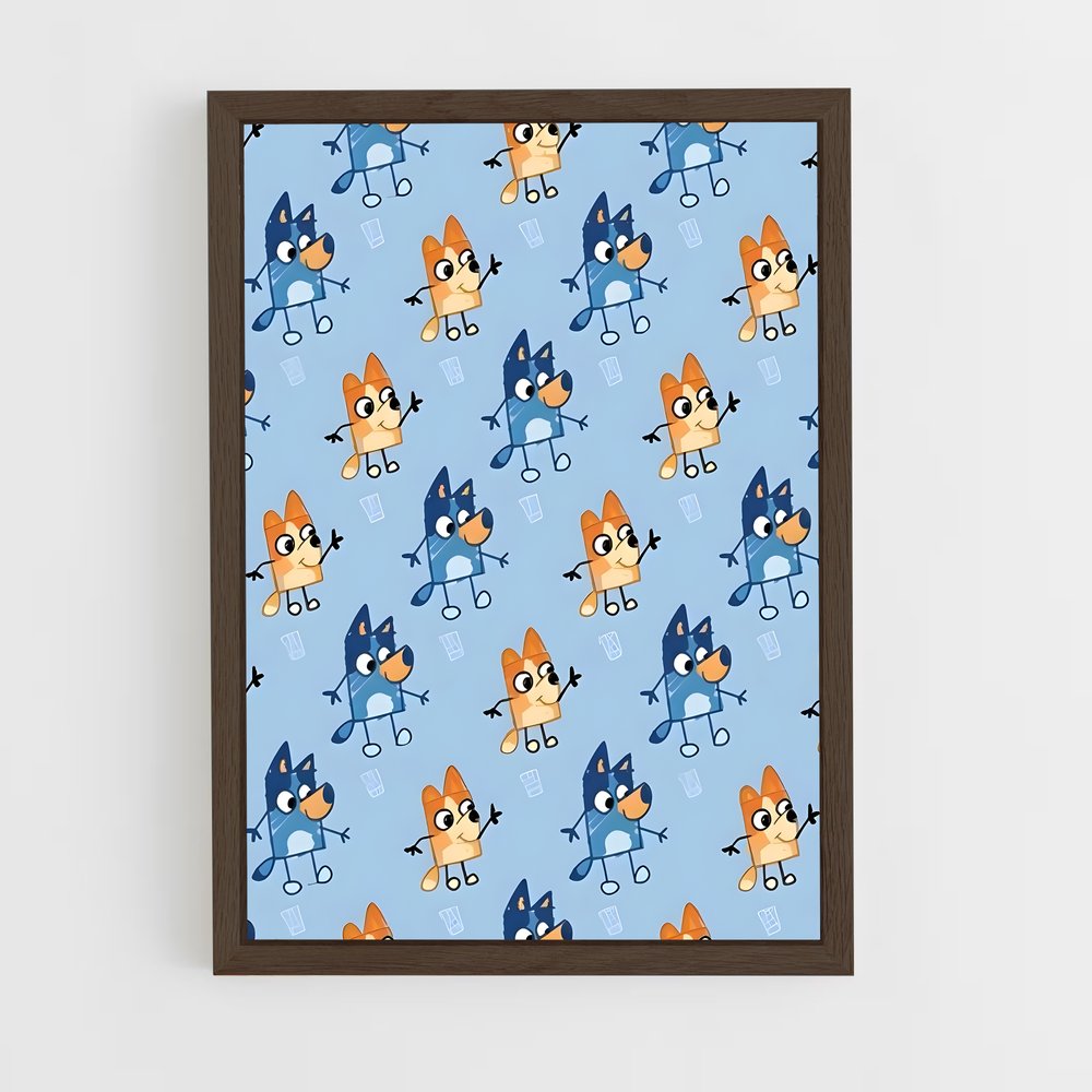 bluey-17 cadre Bois foncé