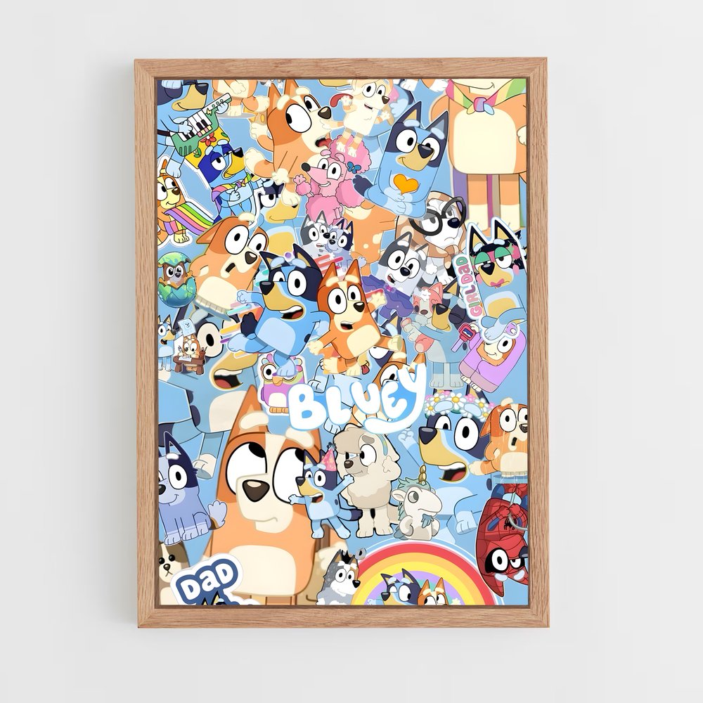 bluey-4 cadre Bois clair
