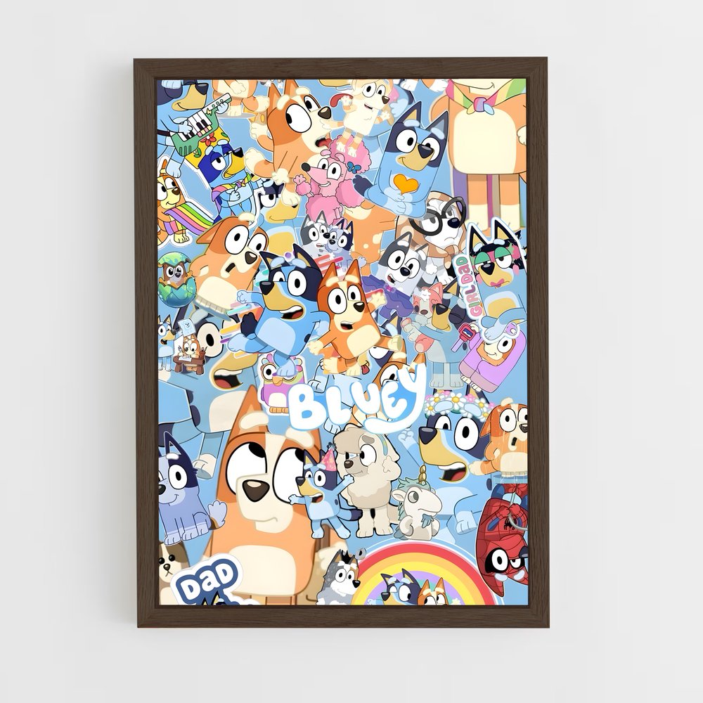 bluey-4 cadre Bois foncé