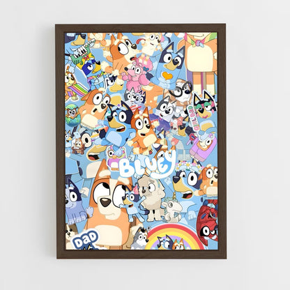 bluey-4 cadre Bois foncé
