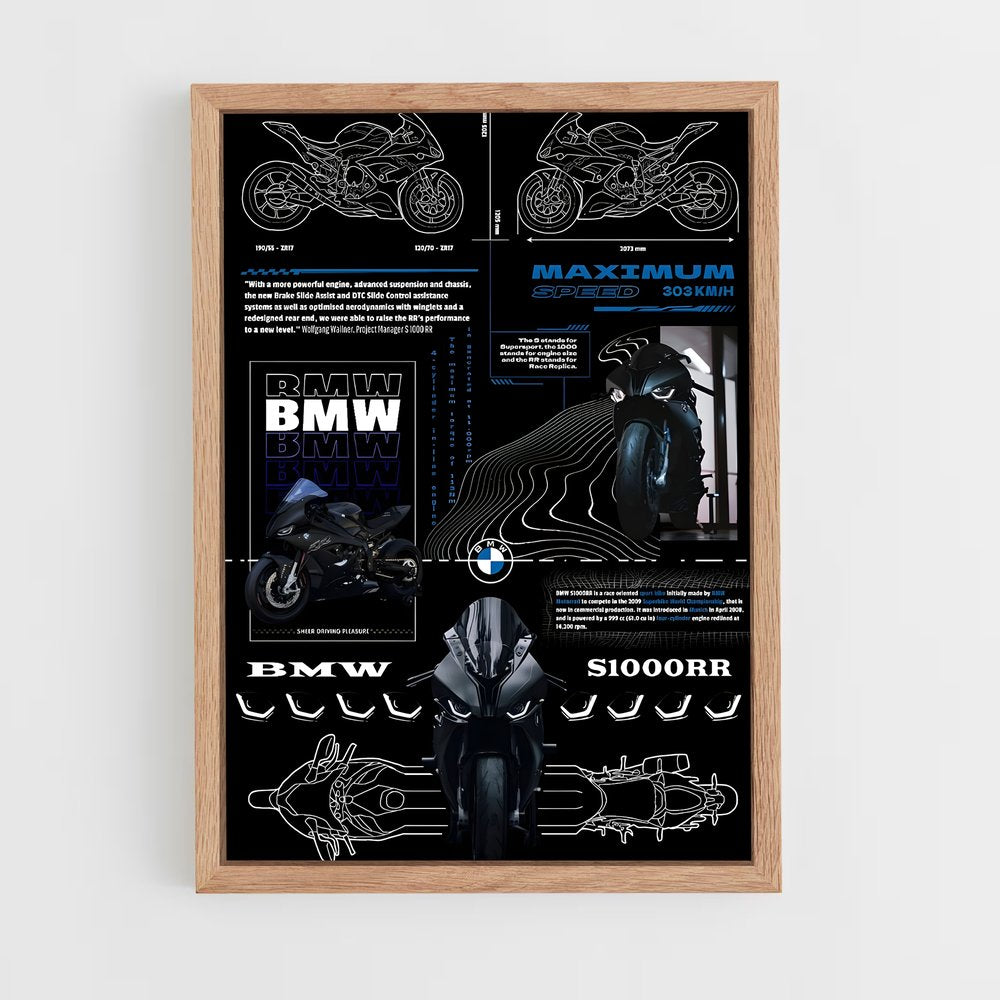 bmw-moto-8 cadre Bois clair