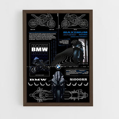 bmw-moto-8 cadre Bois foncé