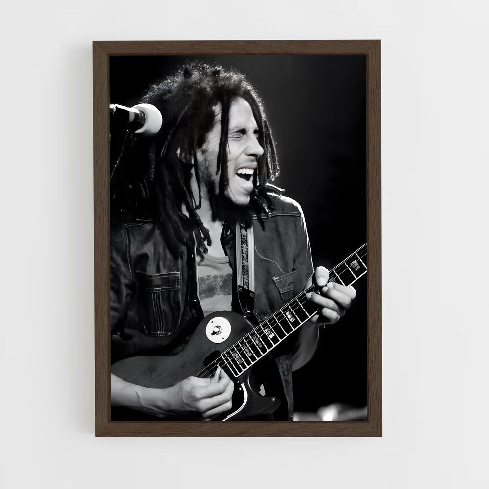 bob-marley-1 cadre Bois foncé