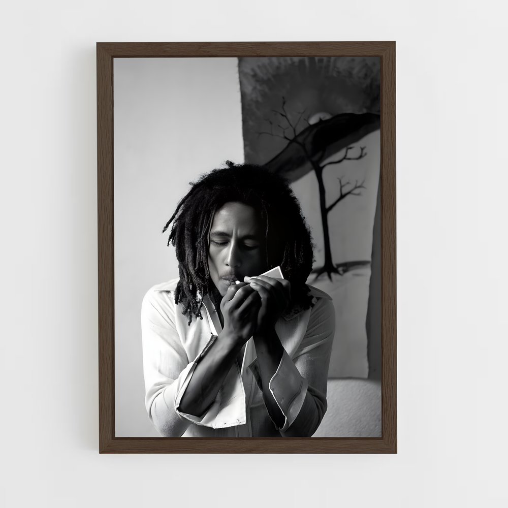 bob-marley-11 cadre Bois foncé