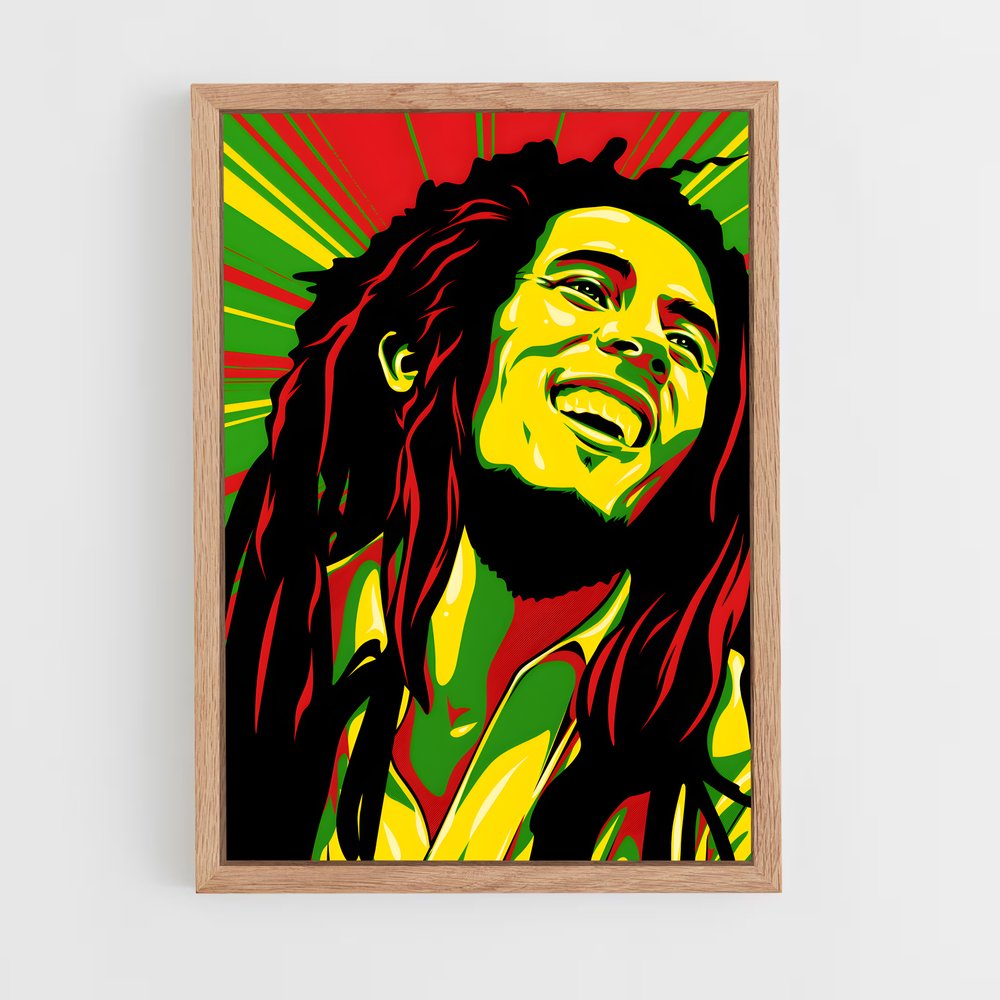 bob-marley-7 cadre Bois clair