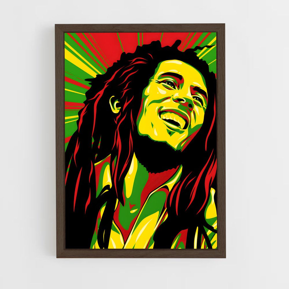 bob-marley-7 cadre Bois foncé