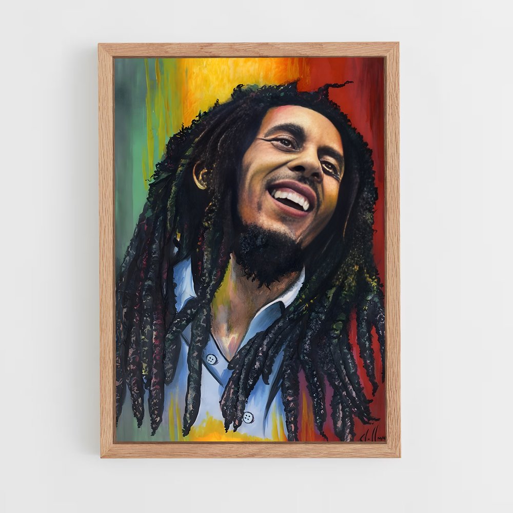 bob-marley-9 cadre Bois clair
