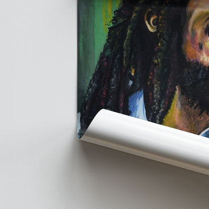 Poster Bob Marley Green Yellow Red