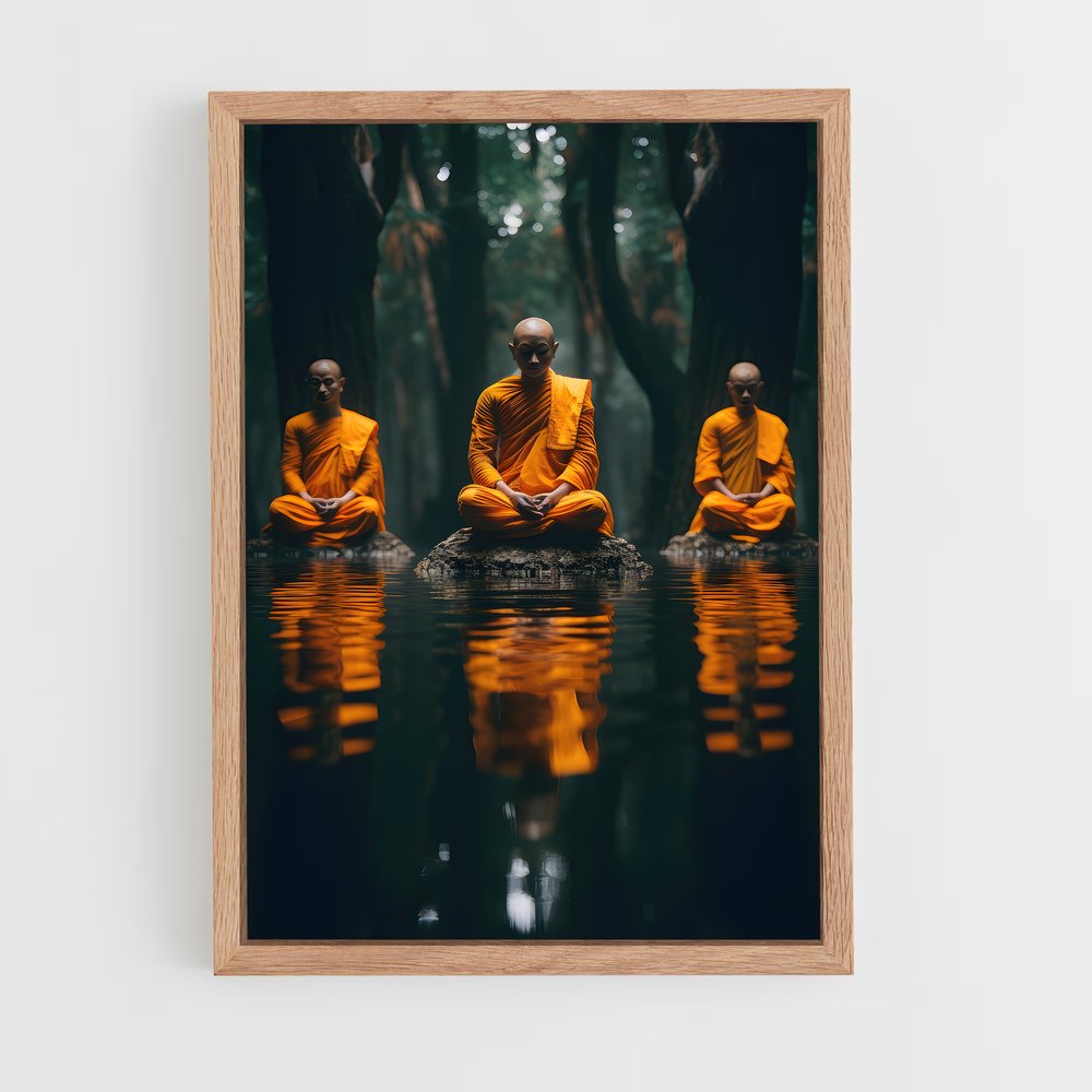 bouddha-1 cadre Bois clair
