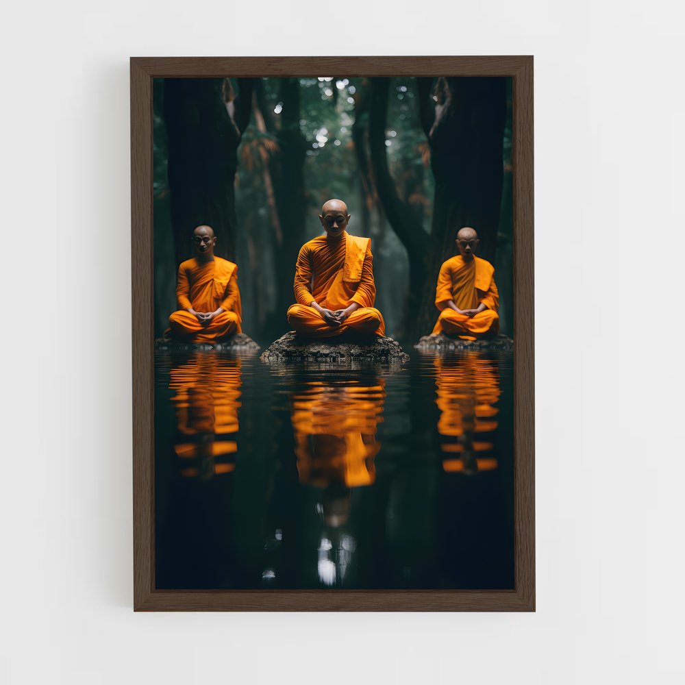 bouddha-1 cadre Bois foncé
