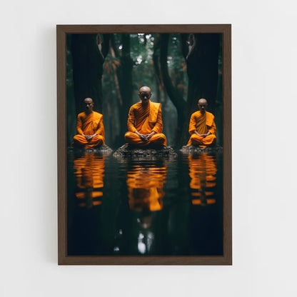 bouddha-1 cadre Bois foncé
