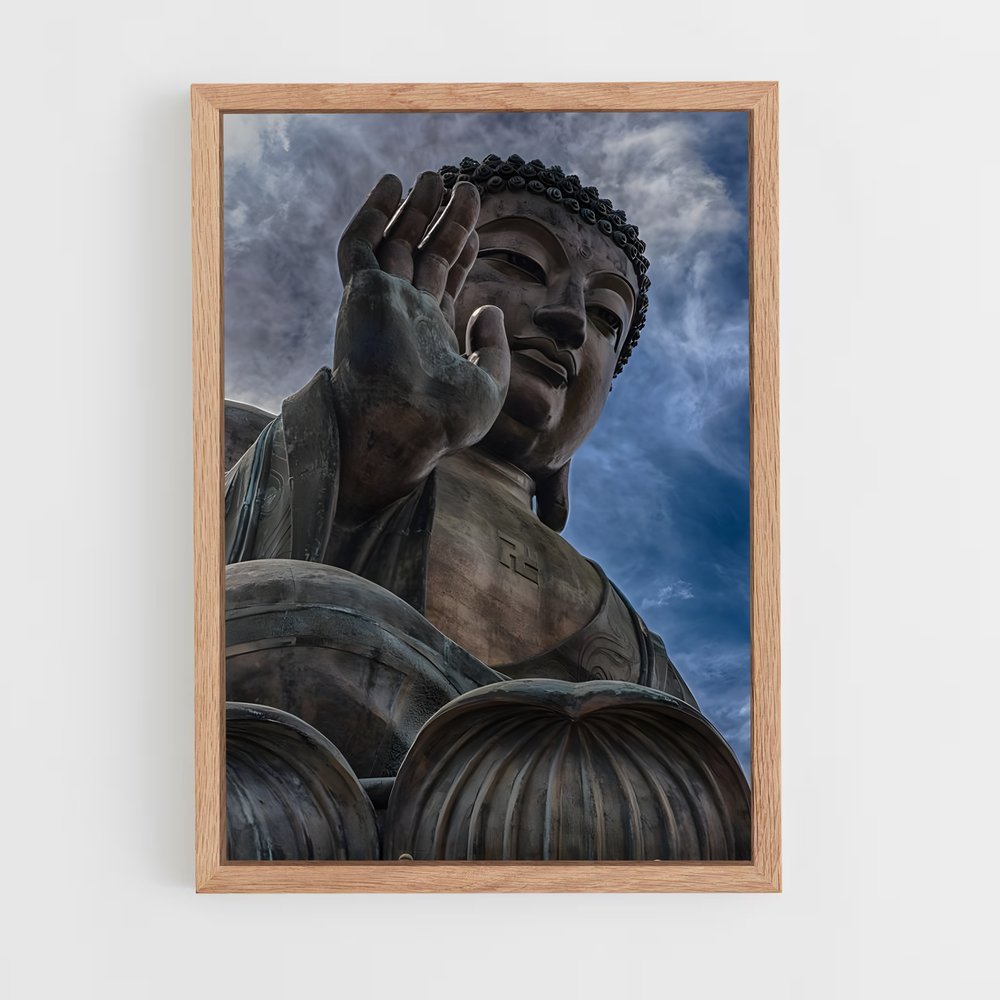 bouddha-3 cadre Bois clair