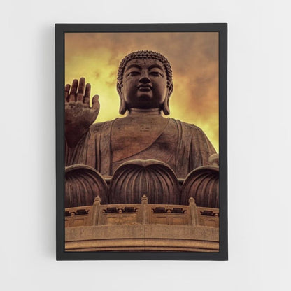 Orange Buddha Poster