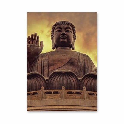 Orange Buddha Poster